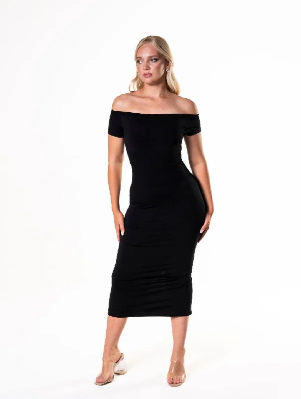 Huge Savings On Must-Have Clothing Essentials Off-Shoulder Shapewear Split Dress