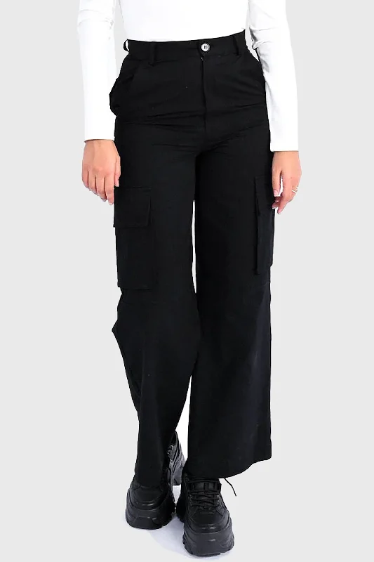 Women's Occasion Wear Clothing Special Offer Classic Twill Cargo Pant in Black