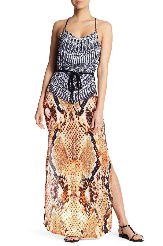 Stylish Women's Clothing Browse Our Top Products Printed T Back Maxi Dress with Front Pockets