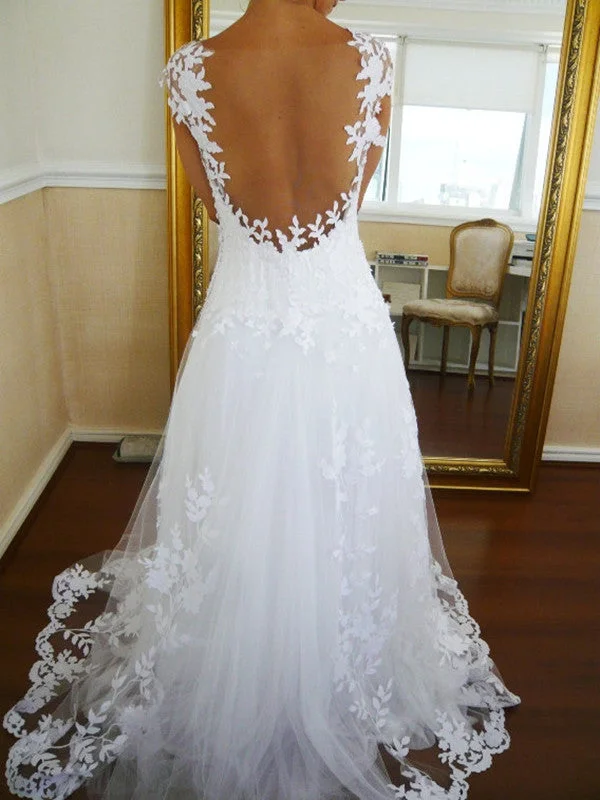 Women's Trendy Casual Outfit Evening Elegance Long Ball Gown Backless Lace Wedding Dresses, Prom Dress, Formal Dresses, Backless Lace Bridal Dress