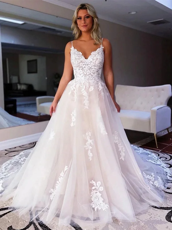 Women's Occasion Wear Apparel Bid Farewell To The Old Season V Neck Backless Ivory Lace Long Prom Wedding Dresses, Ivory Lace Formal Graduation Evening Dresses SP2369