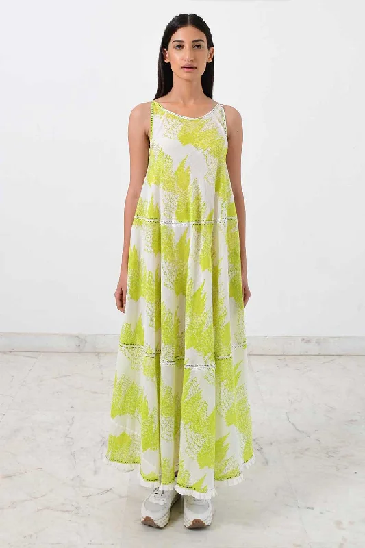 Plus-Size Women's Garments Pastel Styles Geo Green Maxi Dress