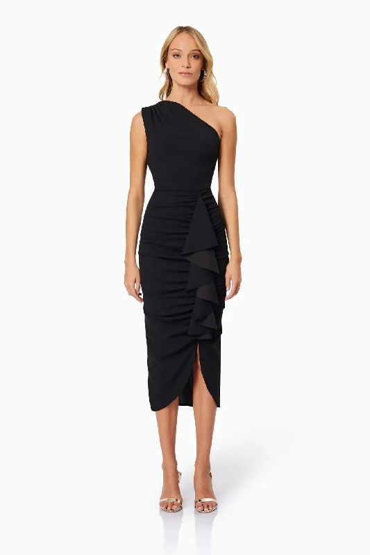 Elegant Clothing For Women Current Trends Jade Midi Dress - Black