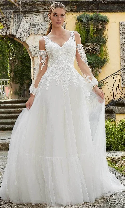 Women's Professional Attire Hot Sale Mori Lee Bridal 6978 - Detachable Sleeve Bridal Gown