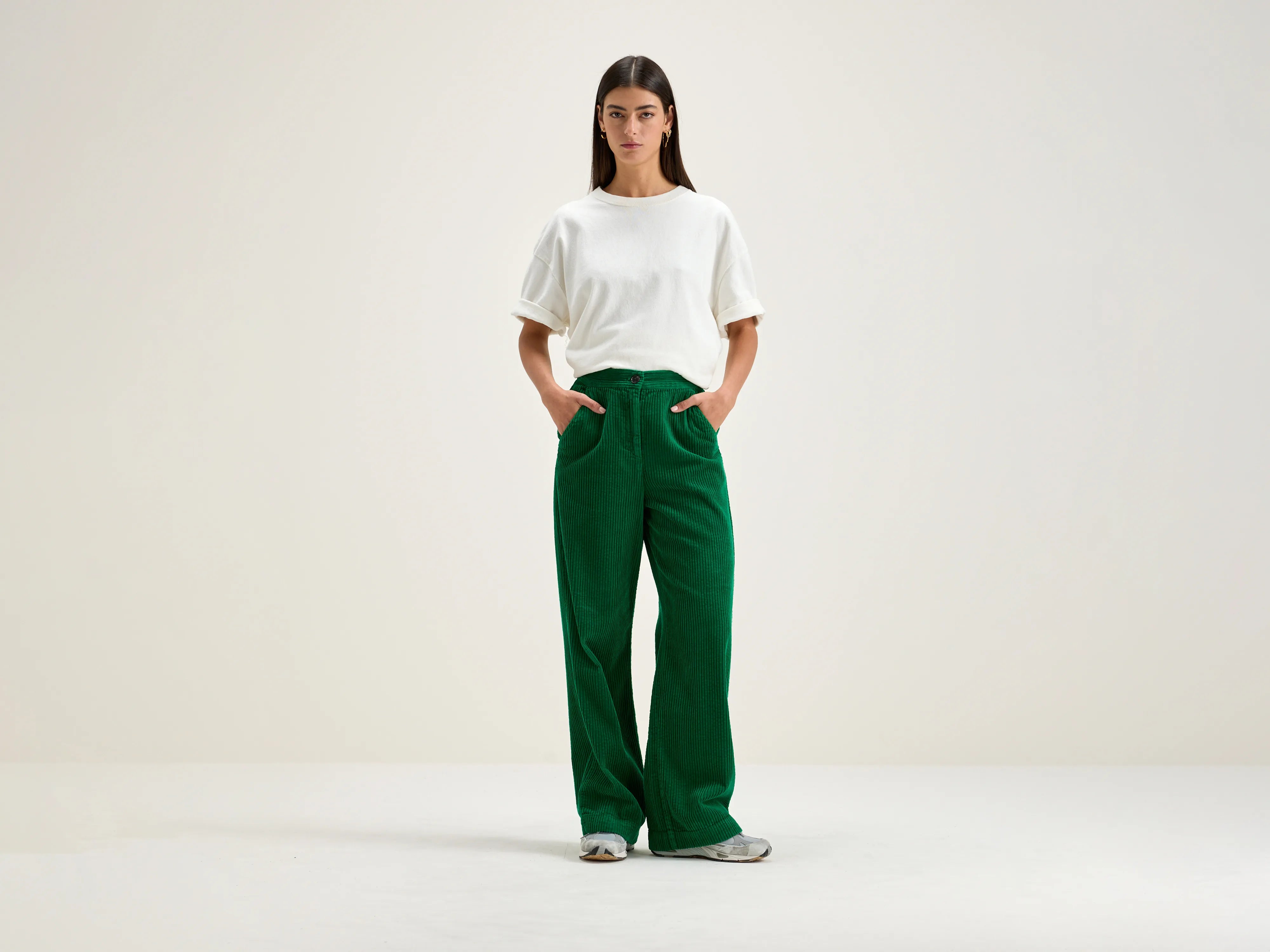 Women's Clothes And Garments Fashion-Forward Gabor straight wide trousers (242 / W / CHLOROPHILE)