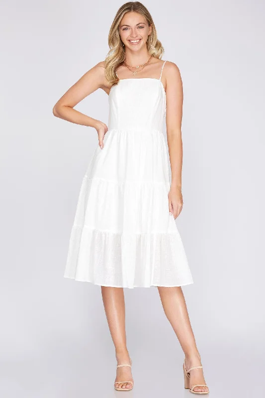 Women's Occasion Wear Apparel Fashion Sale Beloved Midi Dress - White