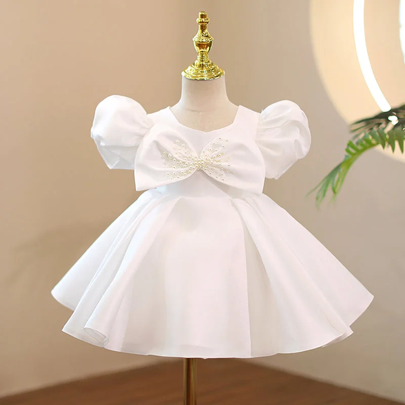 Refined Fashion Sale Baby Girl Dress Toddler Flower Baptism Communion Easter Dress Bow Puffy Birthday Cake Dress
