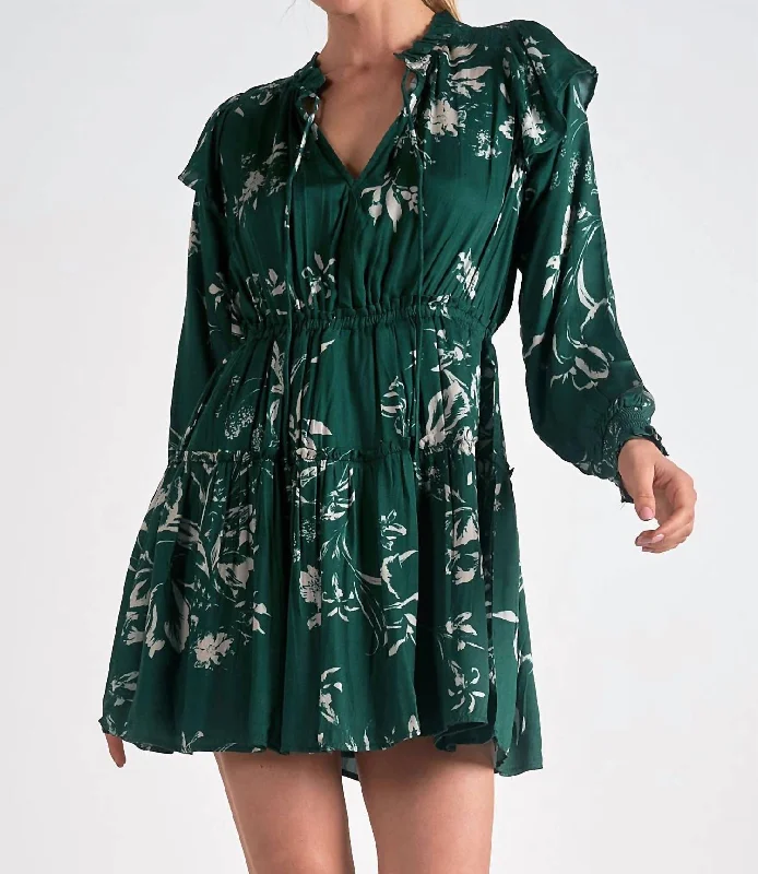 Comfortable Women's Clothing Day-To-Night Styles Erika Mini Dress In Jade Toulousse