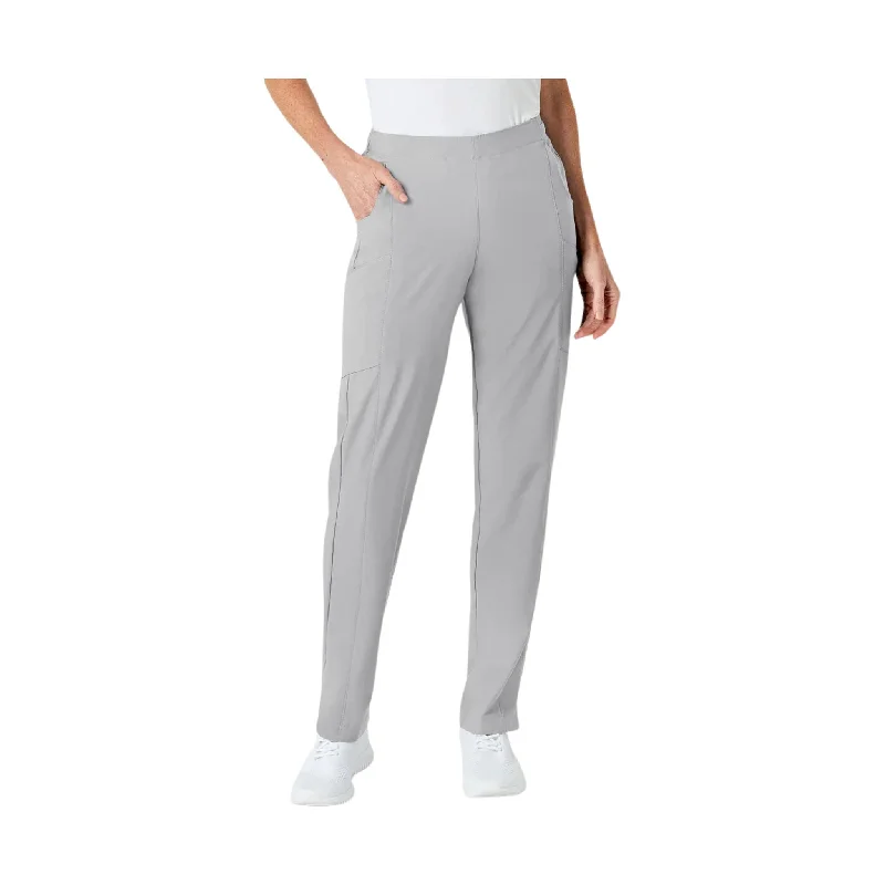 Women's Outfit For The Office New Season Fashion Preview Sale WonderWink Women's Flat Front Cargo Scrub Pant - Light Grey/Blue