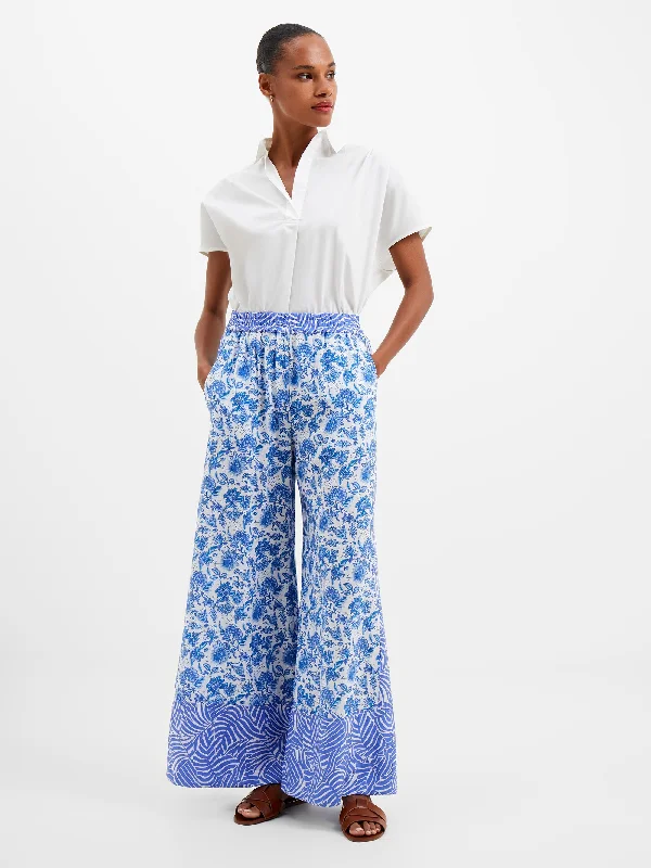 Comfortable Garments For Women Mother'S Day Special Cosette Border Print Wide Leg Trousers