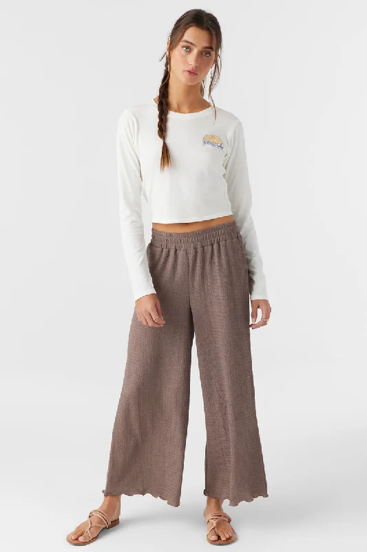 Women's Clothing For Casual Outings Chic Style, Always In Vogue ONeill BRIDGETTE LOUNGE PANTS - DEEP TAUPE