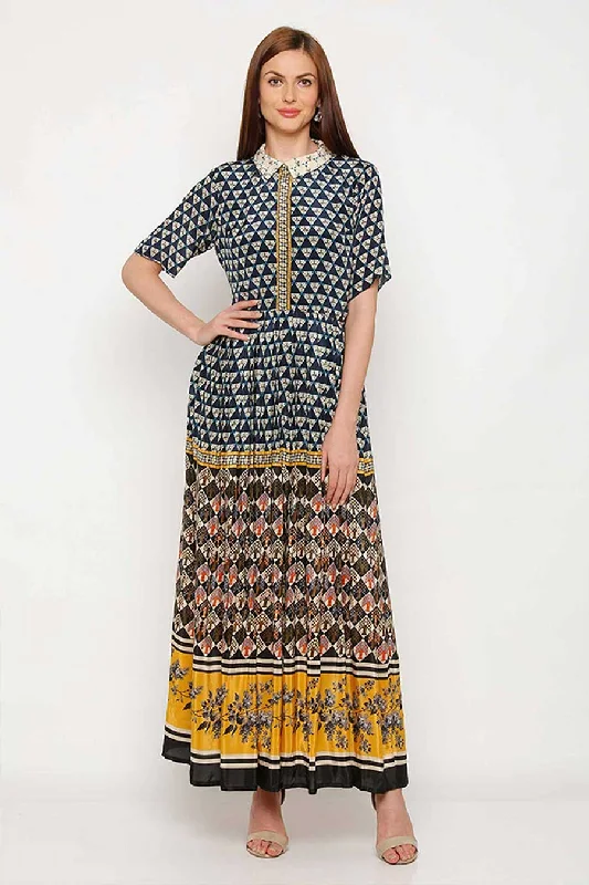 Women's Professional Garments Clearance Event Multicolor Print Maxi Dress