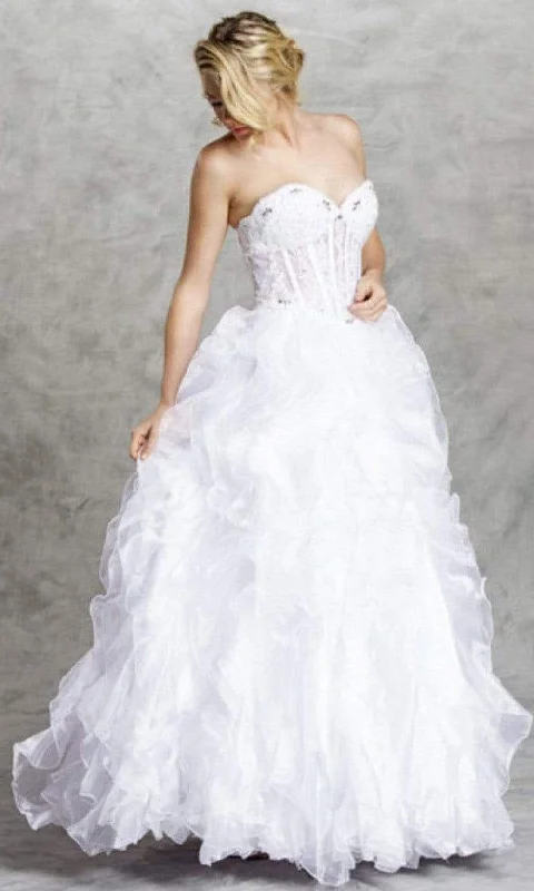 Women's Trendy Apparel Crazy Price Slashing Trevi Collection Bridal - LH032 Sweetheart Neck Strapless Wedding Gown