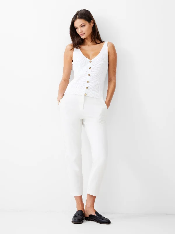 Modern Women's Attire Feminine Soft - Hued Styles Tailored Tapered Ankle Grazer Trousers