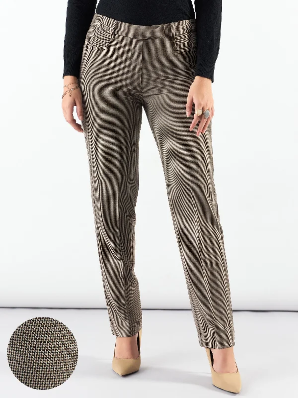 Women's Chic Outerwear Attire Holiday Sale Refined Check High Waist Tailored Trouser In 4-Way Stretch Fabric