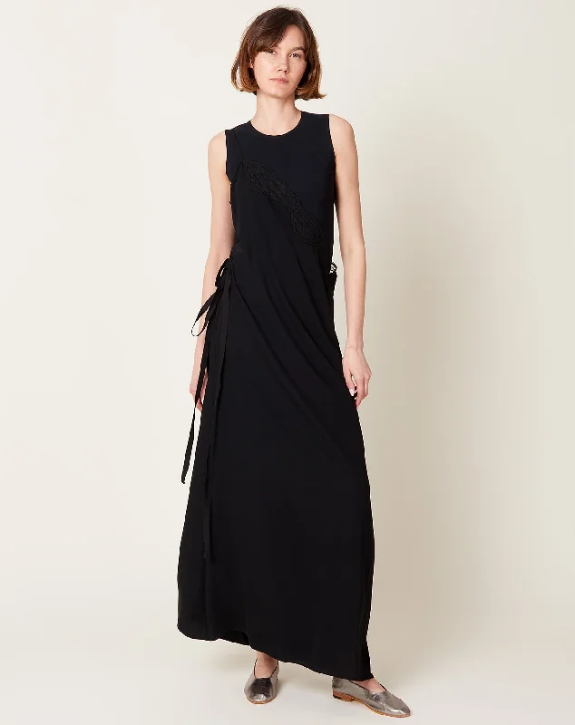 Comfortable Women's Clothes New Season Fashion Preview Sale Asymmetric Slip Maxi Dress in Black