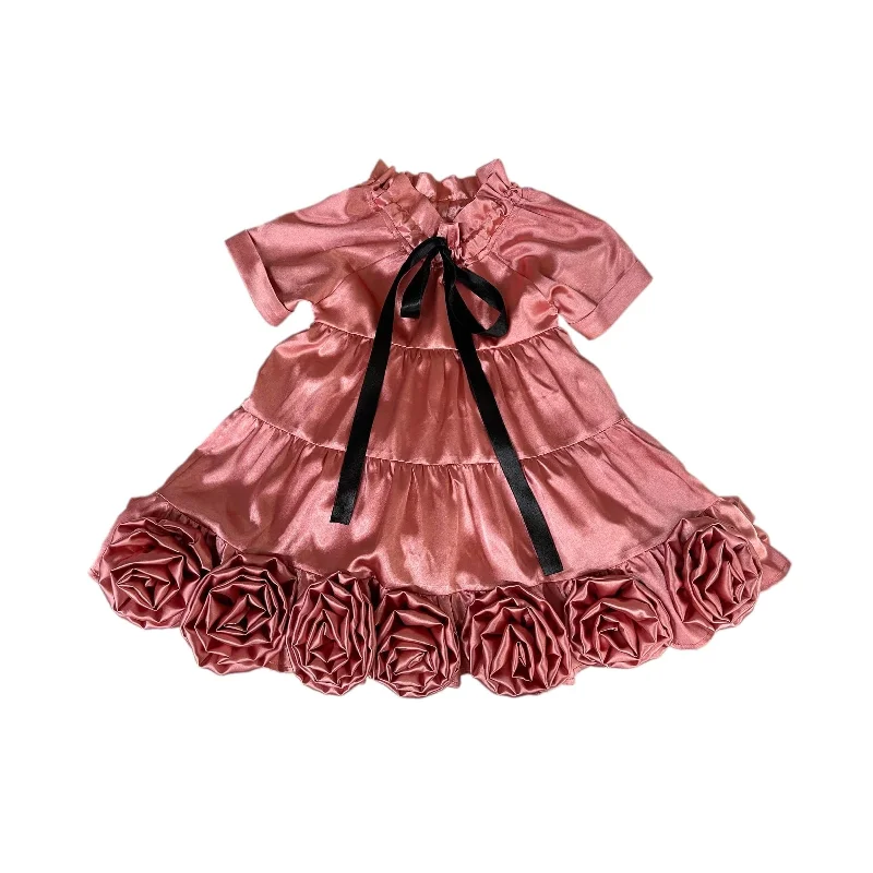 Women's High-Fashion Clothes Spring Fashion Satin Rose Dress