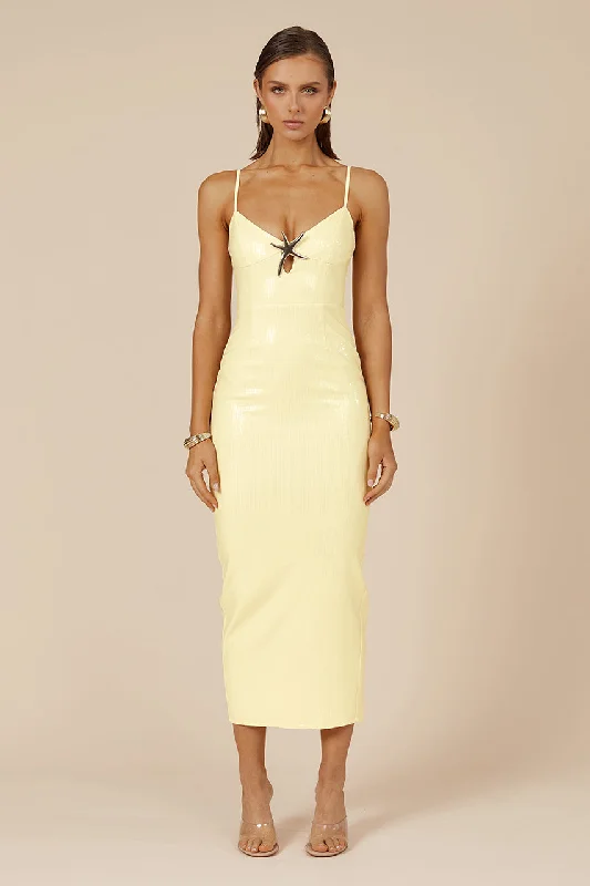 Chic Clothing For Women High-End Women’S Wear Benita Midi Dress - Lemon