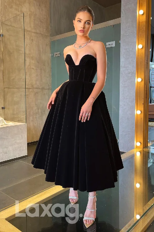 Women's Vacation Outfit Set Chic Trends For The Fashion Savvy 13751 - Sweetheart Pleated Velvet Ankle Length Prom Evening Gown