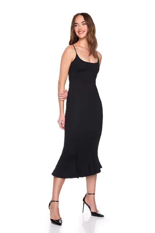 Women's Seasonal Clothing Relaxed Style string trumpet midi dress