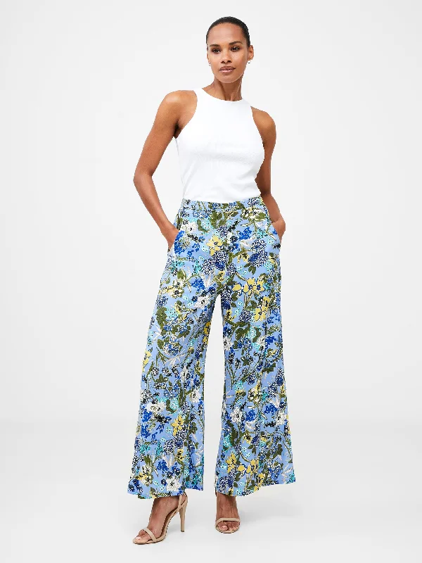 Casual Garments For Women Winter Warm - Up Sale Floral Print Wide Leg Trousers