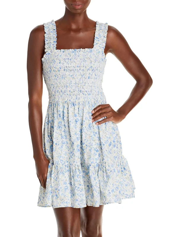 Women's Resort Apparel Limited Quantities Womens Cotton Smocked Mini Dress