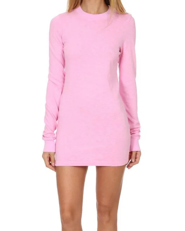 Women's Outfit New Season Fashion Preview Sale The Tokyo Long Sleeve Mini Dress in Pink