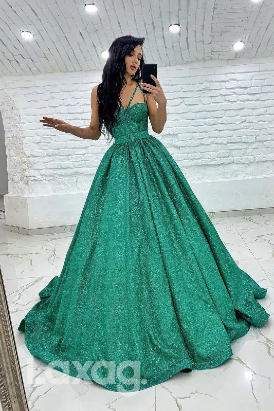 Women's Holiday Attire Stylish Basics 18790 - Women's Spaghetti Straps Sparkly Prom Ball Gown