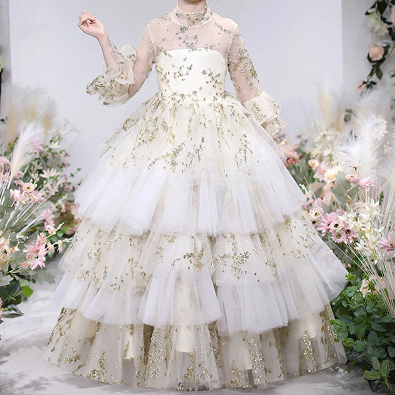 Discount Extravaganza Girl First Communion Dress Children Flowers Puffy Mesh Cake Princess Dress Discount Extravaganza Girl First Communion Dress Children Flowers Puffy Mesh Cake Princess Dress