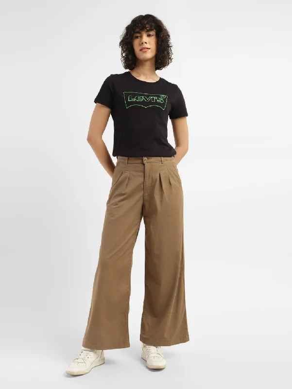 Women's Transitional Clothes Top Deals Women's High Rise Tan Wide Leg Trousers