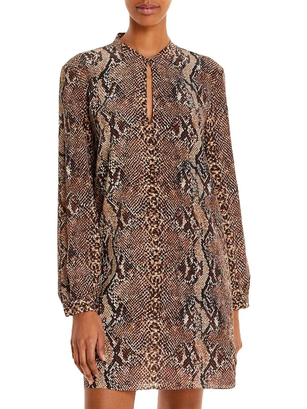 Casual Chic Clothing For Women Limited Time Flash Sale Briona Womens Silk Snake Print Mini Dress