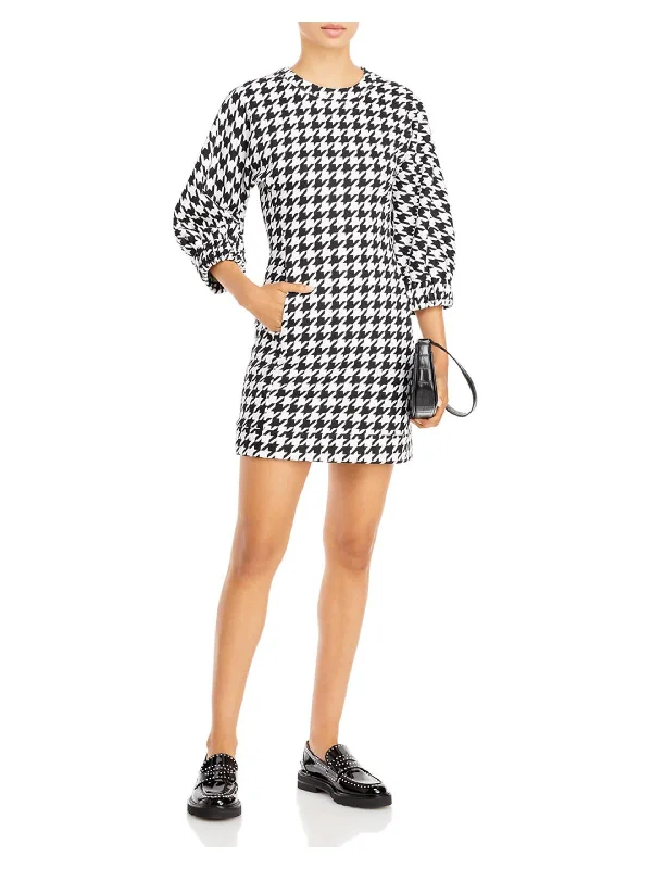 Women's Casual Clothing For Lounging Exclusive Deals Online Womens Houndstooth Sheath Mini Dress