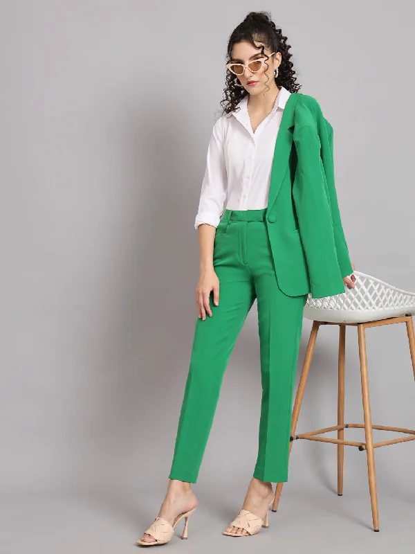 Women's Evening Wear Attire Buy More, Save More Regular Fit Mid Waist Trouser - Parrot Green