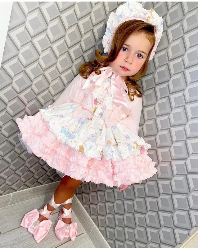 Women's Athletic Apparel Dancing Ballerina Girl and Bear Dress