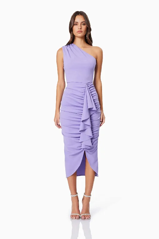 Women's Casual Wear Clothing Bold Fashion Jade Midi Dress - Purple