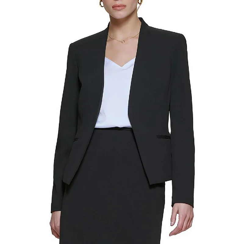 Women's Holiday Clothing Special Occasion Wear Petites Womens Shoulder Pads Polyester Open-Front Blazer