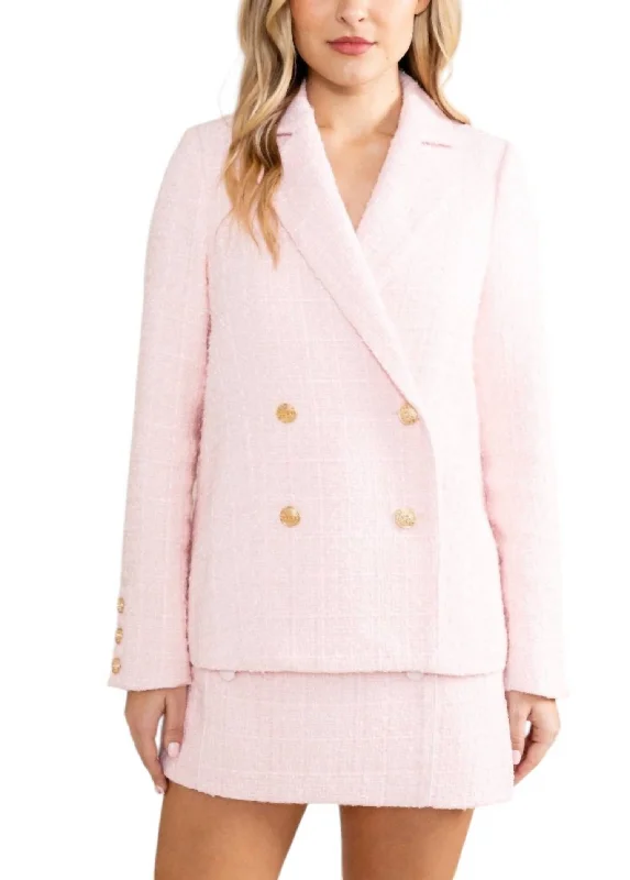 Stylish Outerwear Clothing For Women Holiday Glam Grifyn Blazer In Light Pink