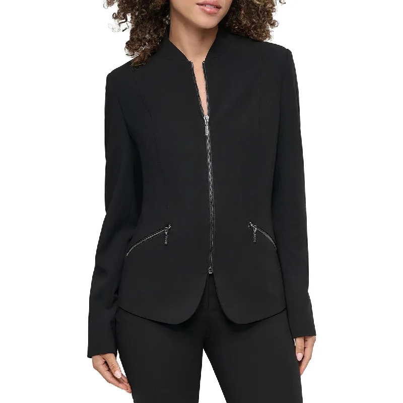 Casual Outfit For Women Trendy Styles Womens Panel Polyester Collarless Blazer