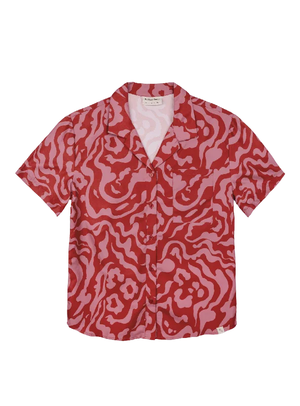 Women's Resort Attire Chic And Trendy Resort Shirt (Smoke Crimson)