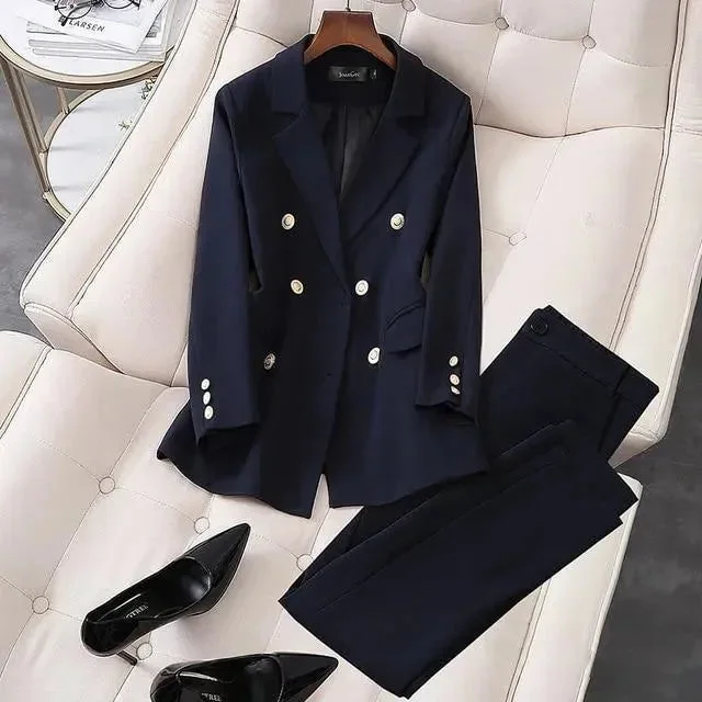 Formal Outfit For Women Seasonal Fashion Double-Breasted Pantsuit For Women