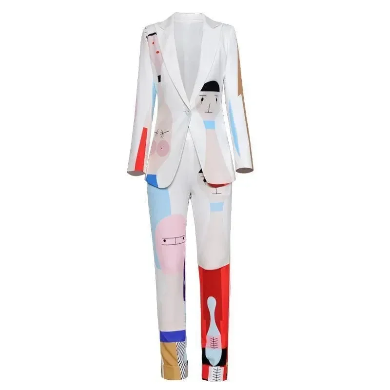 Women's Fashionable Clothing Sets Best-Sellers Cartoon Print Women Pantsuit