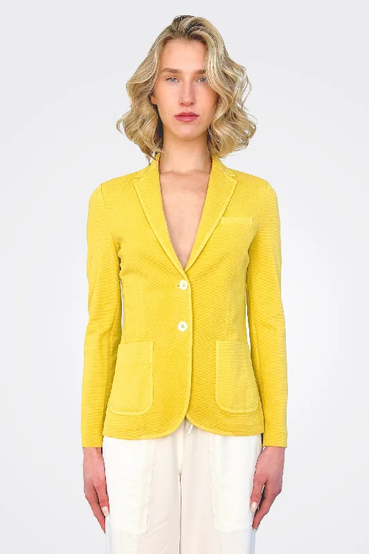 Charming Women's Garments Sustainable Fashion Extravaganza Single Breasted Slim Oxford - Lemon