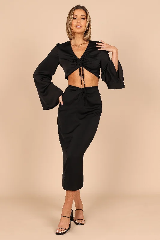 Women's Vacation Outfit Set Alluring Design Sienna Set - Black