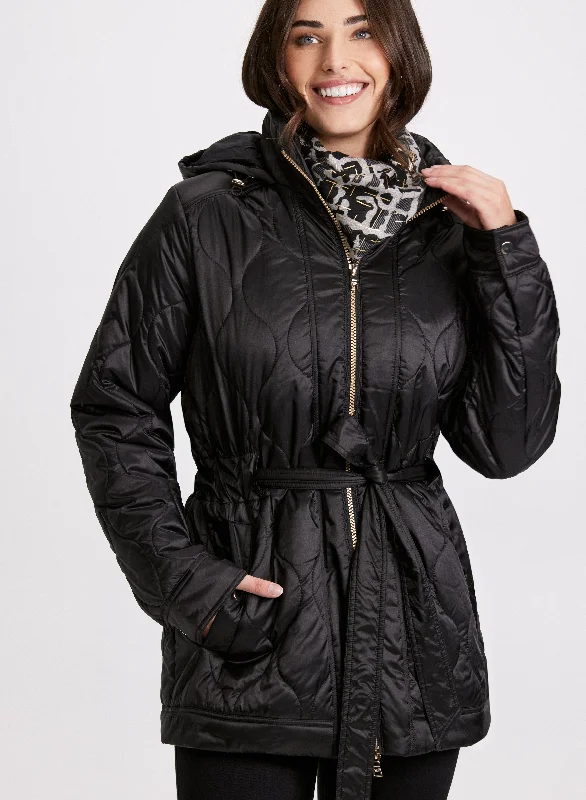 Women's Seasonal Wardrobe Clothing Mid - Season Sale Belted Puffer Coat