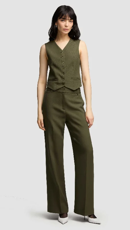 Women's Office Clothing Valentine's Special Soho Trouser in Viscose Wool Twill | Olive