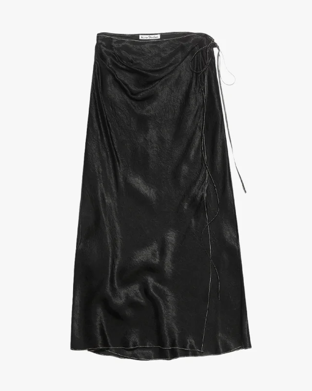 Women's Garments Modern Glamour Textured Satin Wrap Skirt