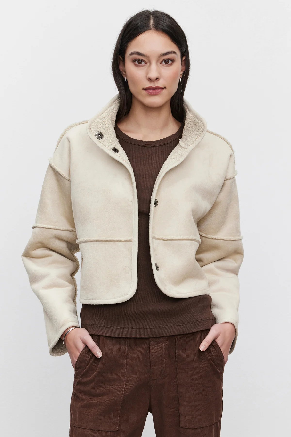 Timeless Women's Clothing Hot Sale Kelly Luxe Sherpa Reversible Jacket - Ecru