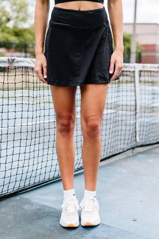 Women's Trendy Casual Outfit Summer Deals Show Up Black Tennis Skort