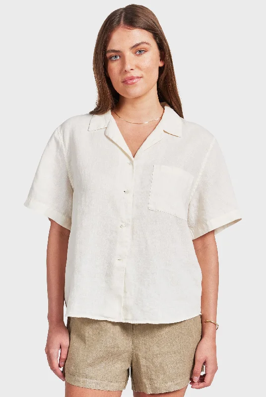 Women's Date Night Outfit Lightweight Fabric Vacation Short Sleeve Shirt