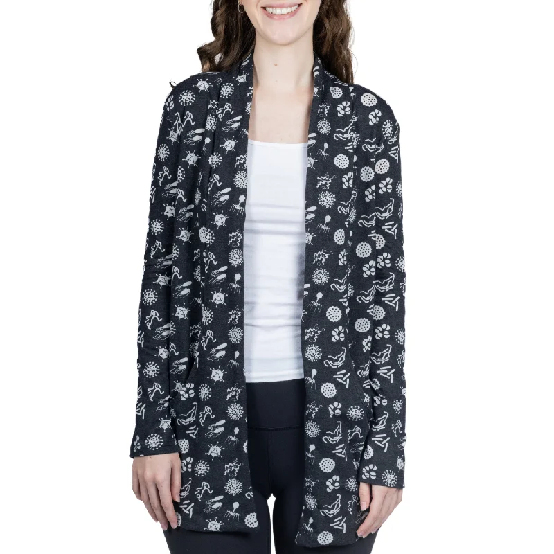 Women's Outerwear Apparel Season Offer Bacteria and Viruses Burnout Cardigan